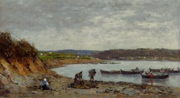 Eugene Boudin : Brest, Fishing Boats